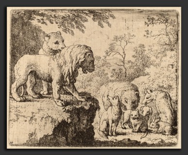 Allart van Everdingen (Dutch, 1621 - 1675), The Lion Pardons Reynard before the Other Animals,