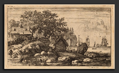 Allart van Everdingen (Dutch, 1621 - 1675), Two Empty Skiffs, probably c. 1645-1656, etching with