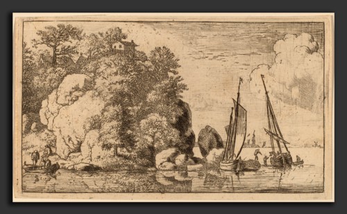 Allart van Everdingen (Dutch, 1621 - 1675), Two Boats on a Wide River, probably c. 1645-1656,