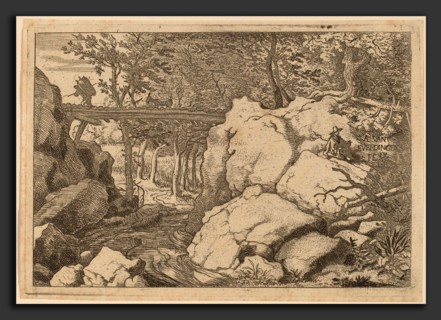 Allart van Everdingen (Dutch, 1621 - 1675), Goat on a small Bridge, probably c. 1645-1656, etching