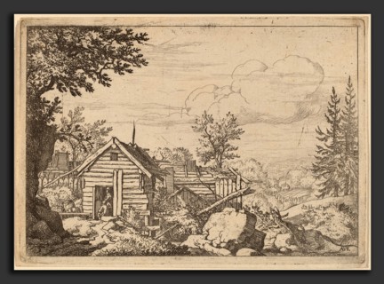Allart van Everdingen (Dutch, 1621 - 1675), Two Men in the Doorway of a Hut, probably c. 1645-1656,
