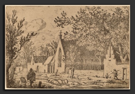Allart van Everdingen (Dutch, 1621 - 1675), Swine Herd near a Chapel, probably c. 1645-1656,