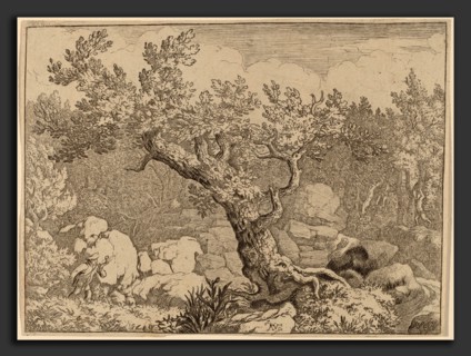Allart van Everdingen (Dutch, 1621 - 1675), Sportsman near a Large Tree, probably c. 1645-1656,