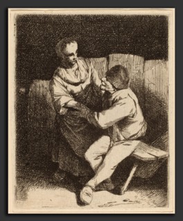 Cornelis Bega (Dutch, 1631-1632 - 1664), The Refused Caress, etching