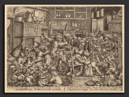 Peter van der Borcht (Flemish, 1545 - 1608), The Cobbler's Unruly Family, 1559, etching and