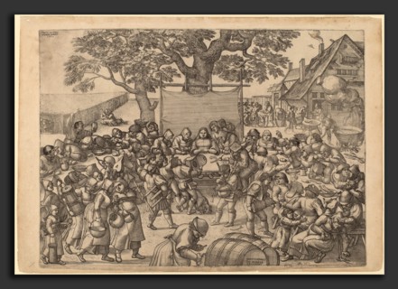 Peter van der Borcht (Flemish, 1545 - 1608), The Large Rustic Wedding Feast, 1560, etching