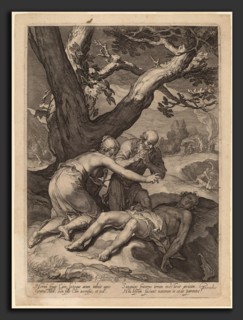 Jan Pietersz Saenredam after Abraham Bloemaert (Dutch, 1565 - 1607), Adam and Eve Lamenting over