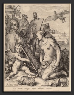 Jan Pietersz Saenredam after Hendrik Goltzius (Dutch, 1565 - 1607), Artist Painting a Nude Woman: