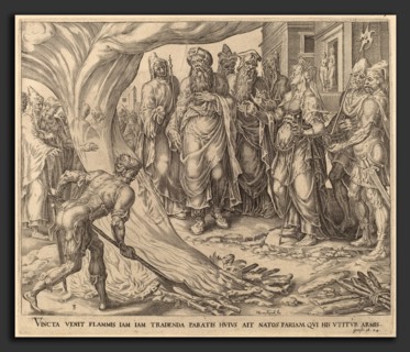 Herman Jansz Muller after Maerten van Heemskerck (Netherlandish, c. 1540 - 1617), Tamar Brought to