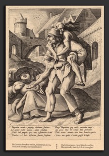 Workshop of Hendrik Goltzius after Karel van Mander I (Dutch, 17th century), Poverty is Easier to