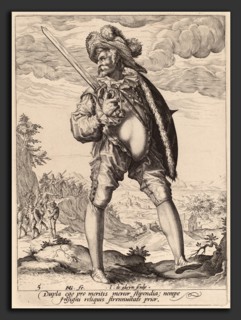 Jacques de Gheyn II after Hendrik Goltzius (Dutch, 1565 - 1629), Standard Bearer, 1587, engraving