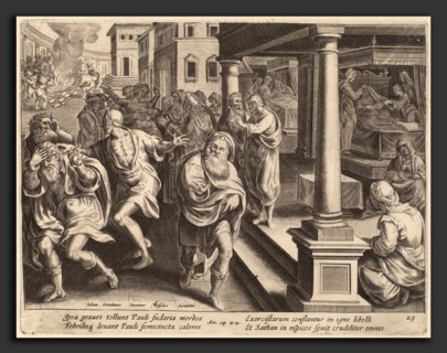 Philip Galle after Jan van der Straet (Flemish, 1537 - 1612), Saint Paul Driving Out Evil Spirits,