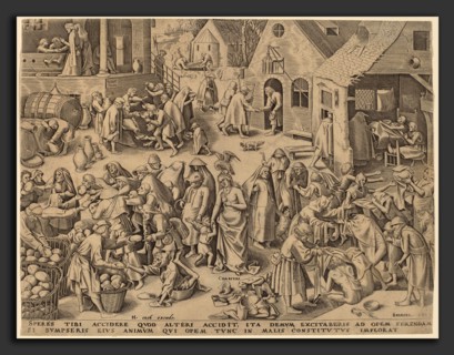 Attributed to Philip Galle after Pieter Bruegel the Elder (Flemish, 1537 - 1612), Charity [recto],