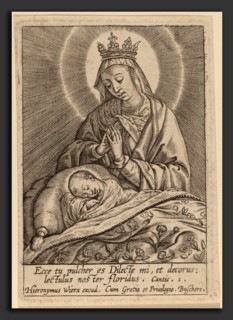 Hieronymus Wierix (Flemish, c. 1553 - 1619), Ecce tu pulcher es Dilecte, engraving