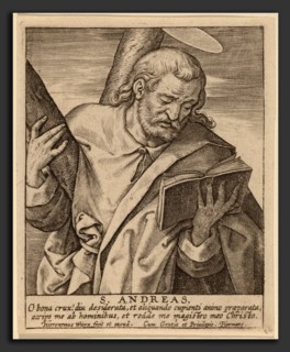 Hieronymus Wierix (Flemish, c. 1553 - 1619), S. Andreas, engraving