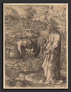 Dirk Jacobsz Vellert (Flemish, active 1511-1544), Christ Summoning Peter, 1523, engraving