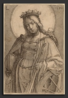 Lucas van Leyden (Netherlandish, 1489-1494 - 1533), Saint Catherine, 1520, engraving