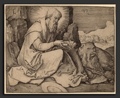 Lucas van Leyden (Netherlandish, 1489-1494 - 1533), Saint Jerome in a Landscape, 1513, engraving