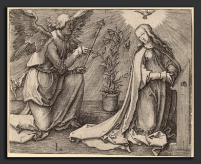 Lucas van Leyden (Netherlandish, 1489-1494 - 1533), The Annunciation, c. 1516, engraving on laid