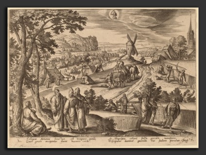 Adriaen Collaert after Hans Bol (Flemish, c. 1560 - 1618), "A group of Pharisees swelling with
