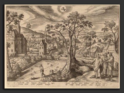 Adriaen Collaert after Hans Bol (Flemish, c. 1560 - 1618), "The Seed is the word of God" (Aries),