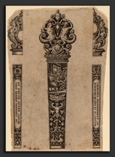 Theodor de Bry (Flemish, 1528 - 1598), Ornament for Knife Handle, engraving