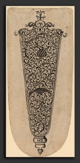 Theodor de Bry (Flemish, 1528 - 1598), Ornament for Knife Handle, engraving