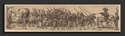 Jan Theodor de Bry after Barthel Beham (Flemish, 1561 - 1623), The Baggage Train with the