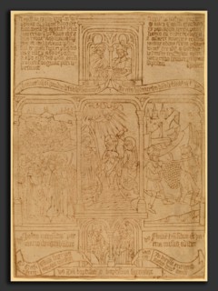 Netherlandish 15th Century, The Baptism of Christ; Pharoah Passing th    rough the Red Sea; Joshua