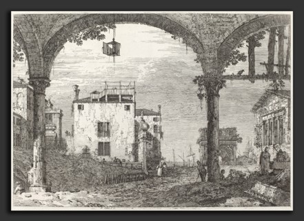 Canaletto (Italian, 1697 - 1768), The Portico with the Lantern, c. 1735-1746, etching on laid paper