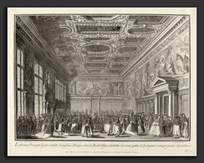 Giovanni Battista Brustolon after Canaletto (Italian, 1712 - 1796), Reception by the Doge of