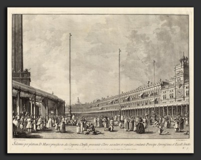 Giovanni Battista Brustolon after Canaletto (Italian, 1712 - 1796), Procession on Corpus Christi