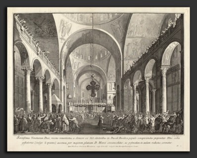 Giovanni Battista Brustolon after Canaletto (Italian, 1712 - 1796), The Newly Elected Doge