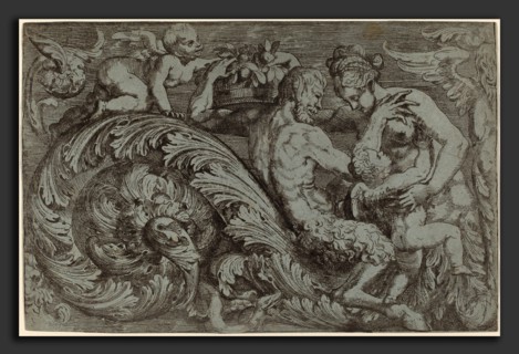 Angelo Falconetto (Italian, active c. 1555-1567), Decorative Panel with Mythological Figures,