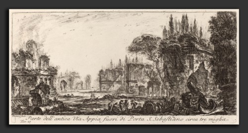 Giovanni Battista Piranesi (Italian, 1720 - 1778), Parte dell'antica Via Appia fuori de Porta S.