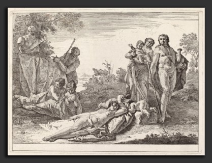 Francesco Fontebasso (Italian, 1709 - 1769), Apollo and Nymphs in a Landscape with a Bust of Pan,