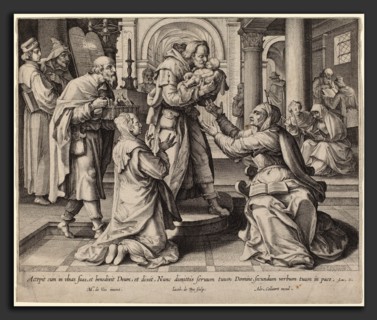 Jacques de Bie after Maarten de Vos, Presentation in the Temple, Flemish, c.1581 - 1640, engraving