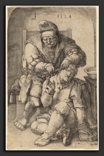 Lucas van Leyden, The Surgeon, Netherlandish, 1489-1494 - 1533, 1524, etching on laid paper