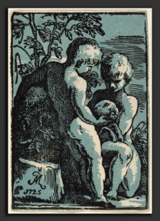 Anton Maria Zanetti (Italian, 1679-1680 - 1767), Two Children Petting a Lamb, 1725, chiaroscuro