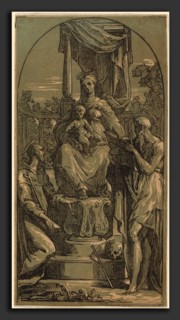 Anton Maria Zanetti after Parmigianino (Italian, 1679-1680 - 1767), Madonna and Child Enthroned,