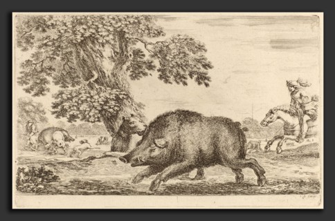 Stefano Della Bella (Italian, 1610 - 1664), Bear Running to the Left, etching on laid paper