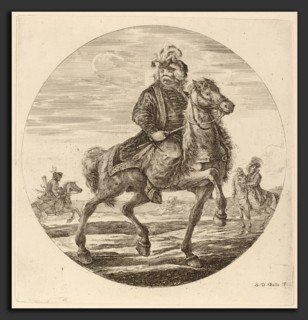 Stefano Della Bella (Italian, 1610 - 1664), Hungarian Cavalier, etching on laid paper [restrike]