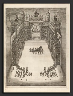 Stefano Della Bella (Italian, 1610 - 1664), Aerial View of Theatre, 1652, etching and engraving on