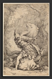 Salvator Rosa (Italian, 1615 - 1673), Jason and the Dragon, c. 1663-1664, etching and drypoint on