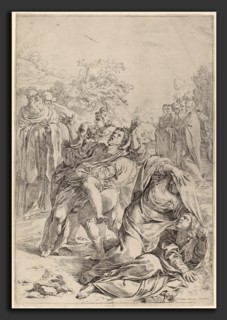 Simone Cantarini after Lodovico Carracci (Italian, 1612 - 1648), Saint Benedict Healing the