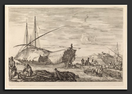Stefano Della Bella (Italian, 1610 - 1664), Galley with Deck Covered with Sails, probably c.