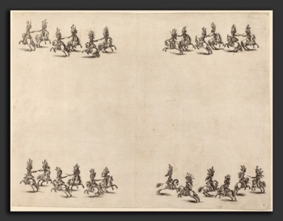 Stefano Della Bella (Italian, 1610 - 1664), Cavaliers Fighting with Swords, 1652, etching on laid