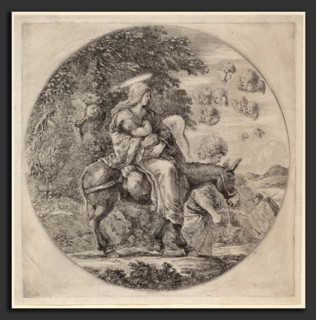 Stefano Della Bella (Italian, 1610 - 1664), The Flight into Egypt, probably 1662, etching and