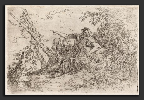 Salvator Rosa (Italian, 1615 - 1673), Shepherd in a Landscape, c. 1660-1661, etching and drypoint