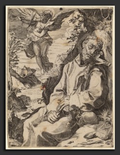 Attributed to Francesco Carracci after Agostino Carracci (Italian, c. 1595 - 1622), Saint Francis